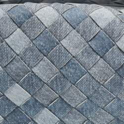 مملوكة مسبقًا Bottega Veneta Blue Denim Effect Intrecciato Leather Mini Jodie Hobo