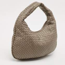 Pre Owned Bottega Veneta Beige Intrecciato Leather Small Veneta Hobo