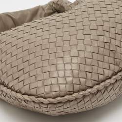 Pre Owned Bottega Veneta Beige Intrecciato Leather Small Veneta Hobo