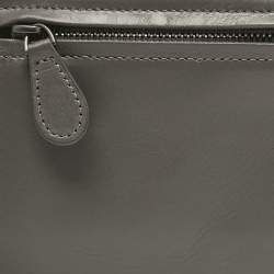 Pre Owned Bottega Veneta Grey Intrecciato Leather Zip Card Holder