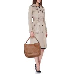 Bottega Veneta Brown Intrecciato Leather Flap Hobo