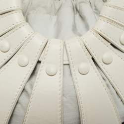 Pre Owned Bottega Veneta Off White Leather Small Shell Bag