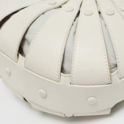 Pre Owned Bottega Veneta Off White Leather Small Shell Bag