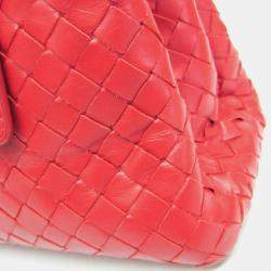 Pre Owned Bottega Veneta Red Intrecciato Leather Baby Roma Shoulder Bag