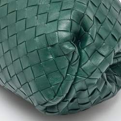 Bottega Veneta Dark Green Intrecciato Leather Pouch Clutch
