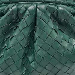 Bottega Veneta Dark Green Intrecciato Leather Pouch Clutch