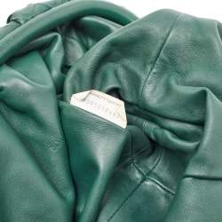 Bottega Veneta Dark Green Intrecciato Leather Pouch Clutch