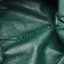Bottega Veneta Dark Green Intrecciato Leather Pouch Clutch