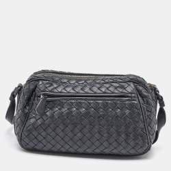 Bottega Veneta Black Intrecciato Leather Shoulder Bag