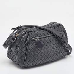 مملوكة مسبقًا Bottega Veneta Black Intrecciato Leather Crossbody Bag
