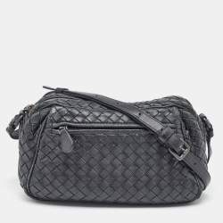 Bottega Veneta Black Intrecciato Leather Shoulder Bag
