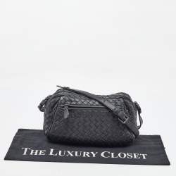 Bottega Veneta Black Intrecciato Leather Shoulder Bag