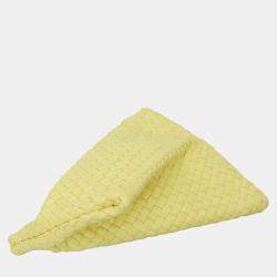 Bottega Veneta Yellow Leather Intrecciato Criss Cross Clutch