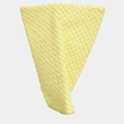 Bottega Veneta Yellow Leather Intrecciato Criss Cross Clutch