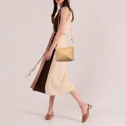 مملوكة مسبقًا Bottega Veneta Beige Intrecciato Leather Small Loop Camera Bag