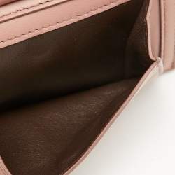 Bottega Veneta Dusty Pink Leather Intrecciato Zip Card Case