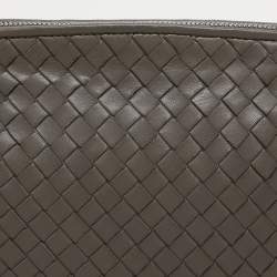 مملوكة مسبقًا Bottega Veneta Grey Intrecciato Leather Nodini Crossbody Bag
