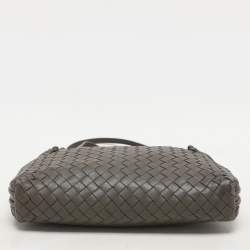 مملوكة مسبقًا Bottega Veneta Grey Intrecciato Leather Nodini Crossbody Bag