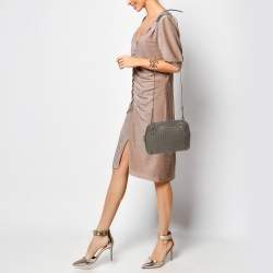 مملوكة مسبقًا Bottega Veneta Grey Intrecciato Leather Nodini Crossbody Bag
