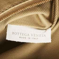 Bottega Veneta Tan Intreciato Suede BV Knotted Twist Clutch