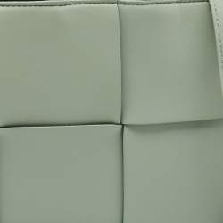 Pre Owned Bottega Veneta Light Green Intrecciato Leather Mini Arco Tote