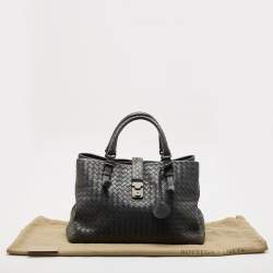 Bottega Veneta Grey Intrecciato Leather Medium Roma Tote