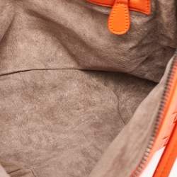 Bottega Veneta Orange Intrecciato Leather Nodini Shoulder Bag