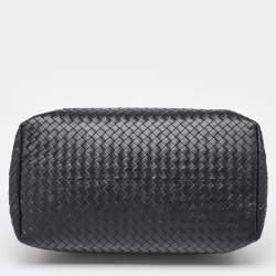 Bottega Veneta Black Intrecciato Leather Roma Tote