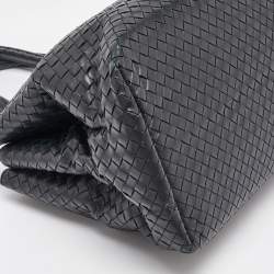 Bottega Veneta Black Intrecciato Leather Roma Tote