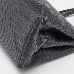 Bottega Veneta Black Intrecciato Leather Roma Tote