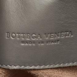 Pre Owned Bottega Veneta Grey Intrecciato Leather Mini Roma Tote