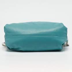 Pre Owned Bottega Veneta Blue Leather The Chain Pouch Bag