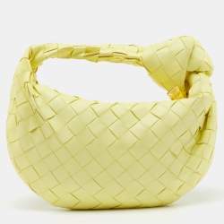 مملوكة مسبقًا Bottega Veneta Light Yellow Intrecciato Leather Mini Jodie Bag