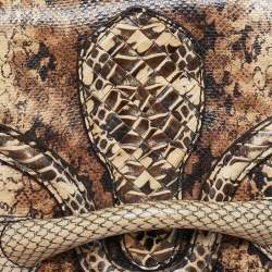 Bottega Veneta Cream/Brown Python Rialto Shoulder Bag