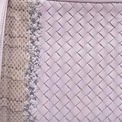 مملوكة مسبقًا Bottega Veneta Lavender Ayers and Leather Wristlet Clutch