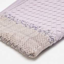 مملوكة مسبقًا Bottega Veneta Lavender Ayers and Leather Wristlet Clutch
