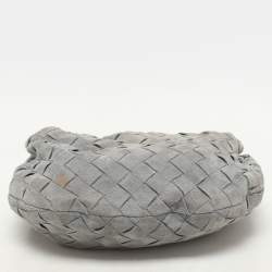 Pre Owned Bottega Veneta Grey Intrecciato Suede Mini Jodie Hobo