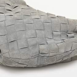 Pre Owned Bottega Veneta Grey Intrecciato Suede Mini Jodie Hobo