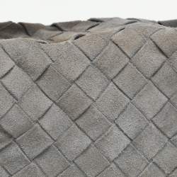 Pre Owned Bottega Veneta Grey Intrecciato Suede Mini Jodie Hobo