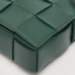 Bottega Veneta Green Intreccio Leather Cassette Shoulder Bag