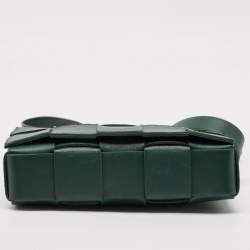 Bottega Veneta Green Intreccio Leather Cassette Shoulder Bag