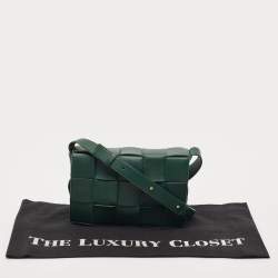 Bottega Veneta Green Intreccio Leather Cassette Shoulder Bag