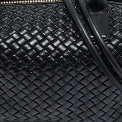 Bottega Veneta Black Intrecciato Leather Medium Bauletto Bag