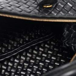 Bottega Veneta Black Intrecciato Leather Medium Bauletto Bag