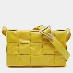 Bottega Veneta Yellow Leather Cassette Shoulder Bag
