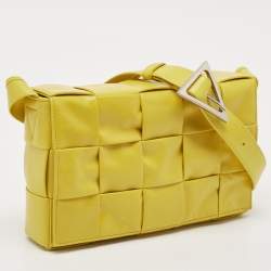 Bottega Veneta Yellow Leather Cassette Shoulder Bag