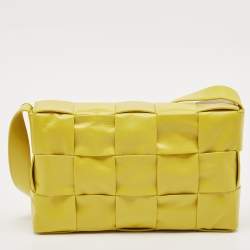 Bottega Veneta Yellow Leather Cassette Shoulder Bag
