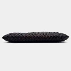 Bottega Veneta Black Leather Intrecciato Pouch Bag