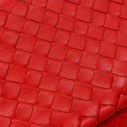 Pre Owned Bottega Veneta Red Leather Mesh Olympia Bag