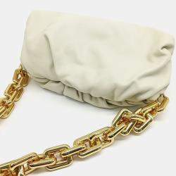 Bottega Veneta Beige Leather Chain Pouch Bag